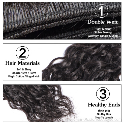 100% Full Cuticle Aligned Virgin Remy Human Hair Extensions Mink Brazilian Hair 10A Grade Water Wave Hair Bundles 1 piece